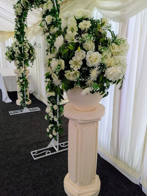 Wedding Arch with Two Floral Pedestals